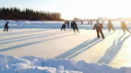The annual World Pond Hockey Championship in Plaster Rock, New Brunswick, seen in this file photo from a year when the ice was thick enough, attracts teams predominantly from North America, but also some from around the world.